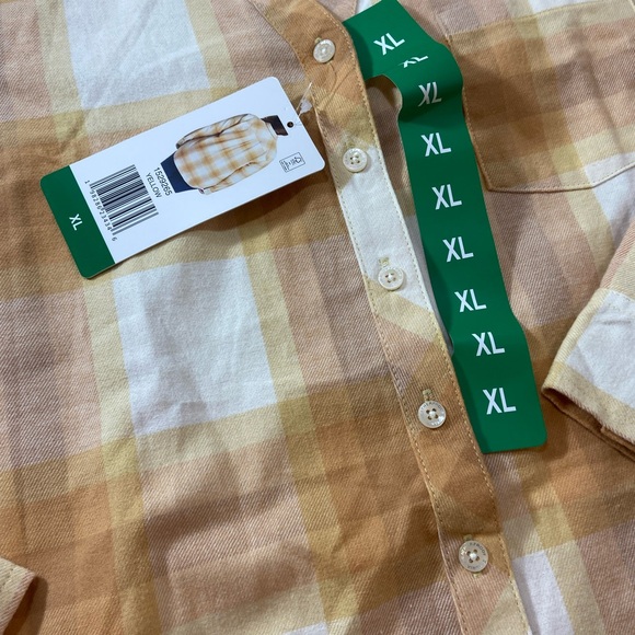 Weatherproof Women's Yellow Plaid Button Down Shirt - Picture 2 of 5